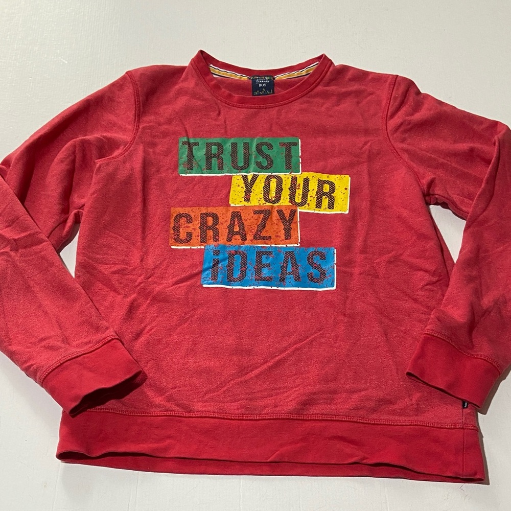 Red Graphic Indian Terrain Boy Sweatshirt